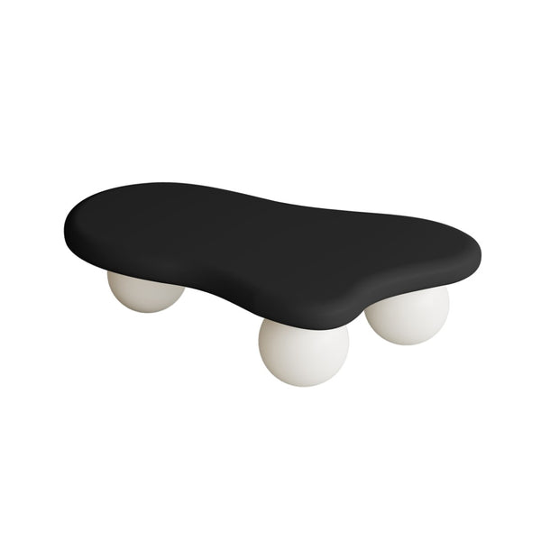 English Elm 47 Inch Organic Cloud Silhouette Coffee Table with Sculptural Ball Legs for Living Rooms W1435S00025