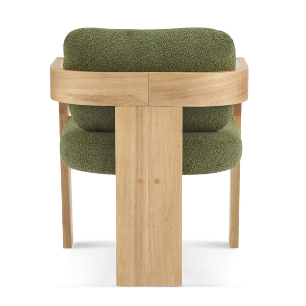 English Elm Christopher Knight Home® - 2-Pack Dining Chairs with Pillow Back and Curved Arms, Foam Seat Comfort, Sturdy Rubber Wood Frame Green,Natural N779P298399D