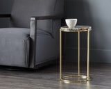 Tillie End Table - Brass - Natural Agate Stone 103075 Sunpan