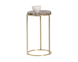 Tillie End Table - Brass - Natural Agate Stone 103075 Sunpan