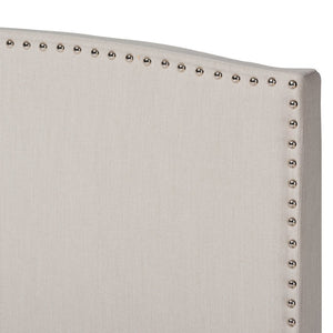 Baxton Studio Baxton Studio Morgan King Size Upholstered Panel Bed with Nailhead Trim - Elegant Beige Design Morgan-Beige-King