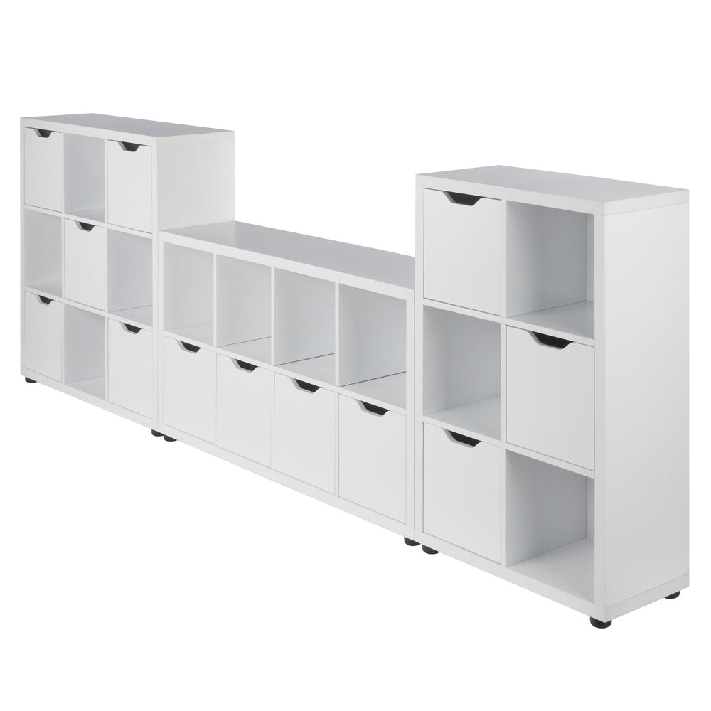 Winsome Wood Julian 3-piece Storage Cabinet Set - Versatile White Cabinets For Clutter-free Living Spaces. White Composite Wood 10313-winsome-wood
