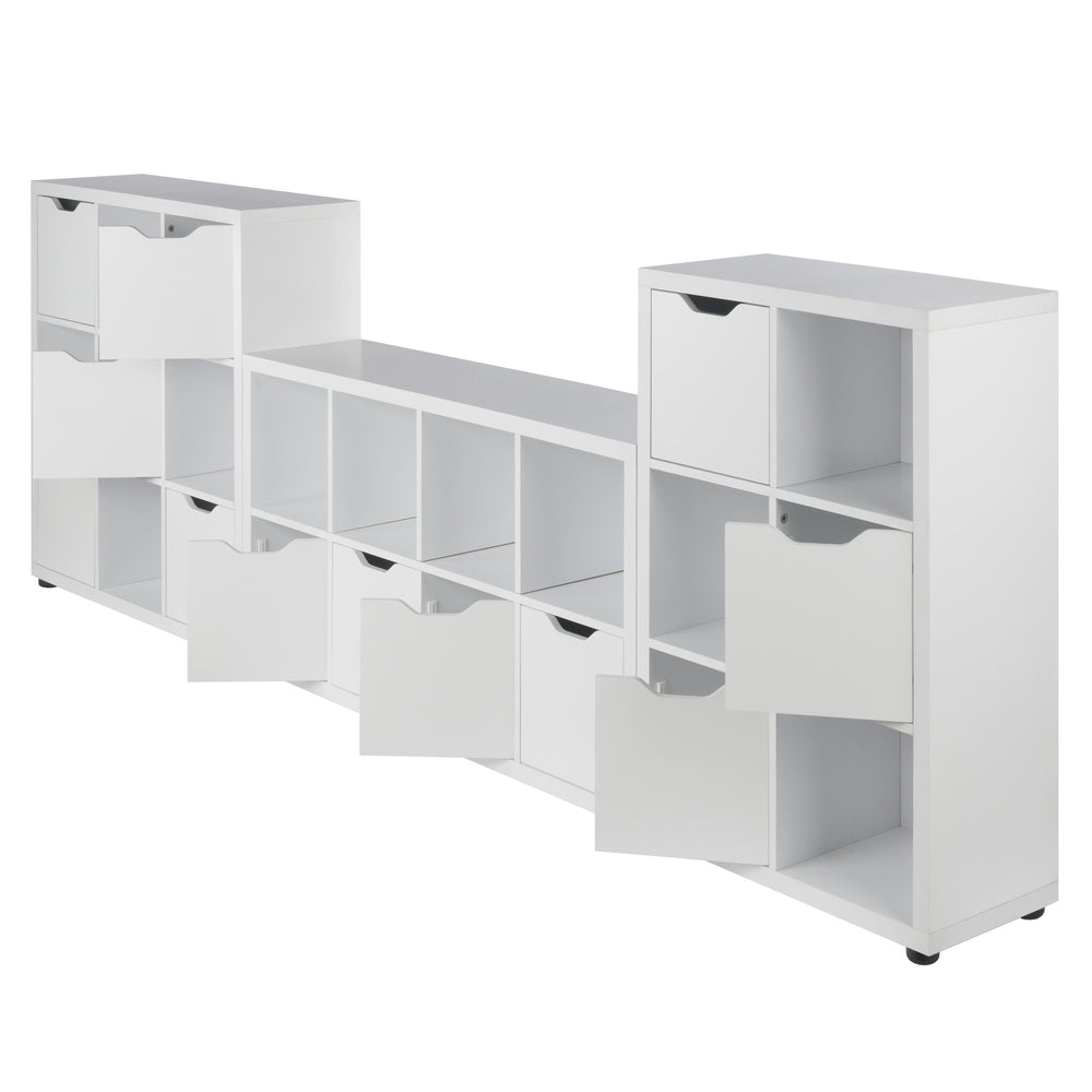 Winsome Wood Julian 3-piece Storage Cabinet Set - Versatile White Cabinets For Clutter-free Living Spaces. White Composite Wood 10313-winsome-wood