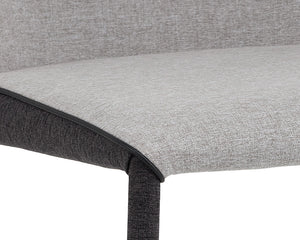 Sunpan Renee Two-Tone Upholstered Dining Chair with Steel Legs for Urban Spaces 103157