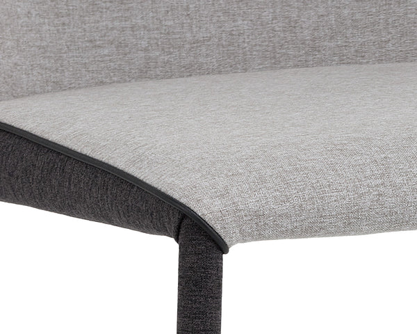Sunpan Renee Two-Tone Upholstered Dining Chair with Steel Legs for Urban Spaces 103157