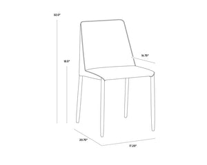 Sunpan Renee Two-Tone Upholstered Dining Chair with Steel Legs for Urban Spaces 103157