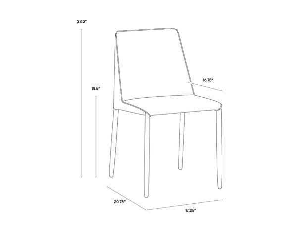 Sunpan Renee Two-Tone Upholstered Dining Chair with Steel Legs for Urban Spaces 103157