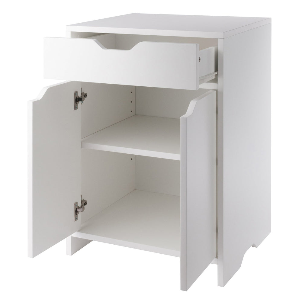 Winsome Wood Nova 1-drawer Storage Cabinet - Stylish White Organizer For Home Office, Garage, Or Bedroom Use White Composite Wood 10315-winsome-wood