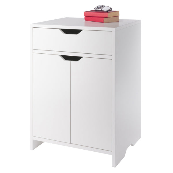 Winsome Wood Nova 1-drawer Storage Cabinet - Stylish White Organizer For Home Office, Garage, Or Bedroom Use White Composite Wood 10315-winsome-wood
