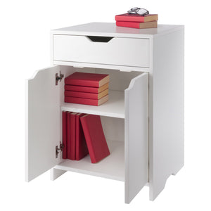 Winsome Wood Nova 1-drawer Storage Cabinet - Stylish White Organizer For Home Office, Garage, Or Bedroom Use White Composite Wood 10315-winsome-wood
