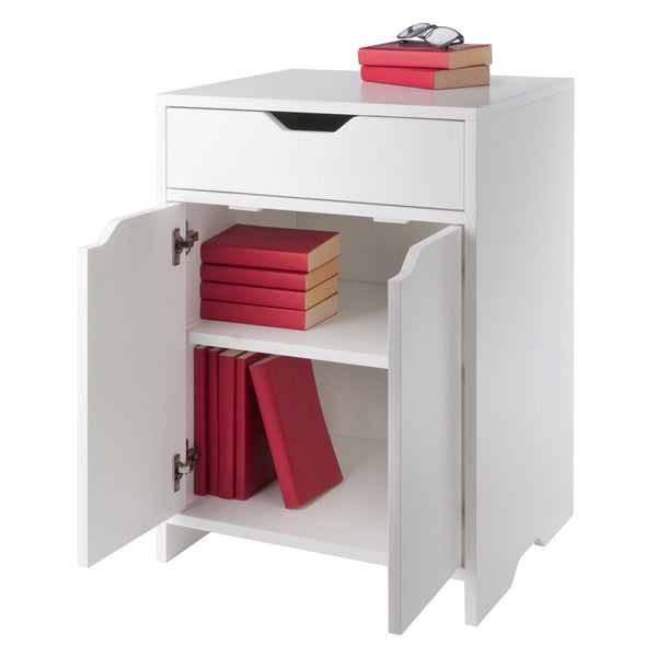 Winsome Wood Nova 1-drawer Storage Cabinet - Stylish White Organizer For Home Office, Garage, Or Bedroom Use White Composite Wood 10315-winsome-wood