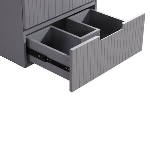 English Elm HK2301-24-GY Modern 24" Floating Bathroom Vanity Cabinet, Wall-Mounted Space-Saving Sink Console W1550P168199