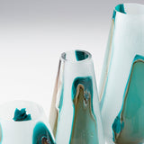 Wide Ferdinand Vase Green and White 10323 Cyan Design