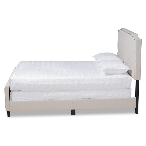 Baxton Studio Baxton Studio Marion Modern Transitional Beige Upholstered Bed with Button Tufting & Nailhead Trim King Marion-Beige-King
