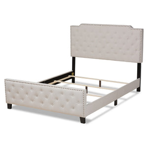 Baxton Studio Baxton Studio Marion Modern Transitional Beige Upholstered Bed with Button Tufting & Nailhead Trim King Marion-Beige-King