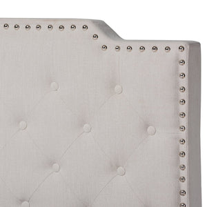 Baxton Studio Baxton Studio Marion Modern Transitional Beige Upholstered Bed with Button Tufting & Nailhead Trim King Marion-Beige-King