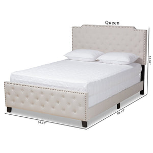 Baxton Studio Baxton Studio Marion Modern Transitional Beige Upholstered Bed with Button Tufting & Nailhead Trim King Marion-Beige-King