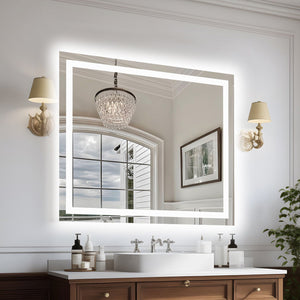 English Elm 48X40 Frameless Led Smart Bathroom Mirror - Dimmable, Anti-Fog & Modern Design For Perfect Grooming T3757P346975