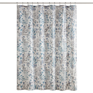 JLA Home Madison Park - Printed Seersucker Shower Curtain with Oversized Floral Print, Microfiber Texture, Durable 72x72 MP70-8328