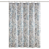 Madison Park Bonnie Shabby Chic Printed Seersucker Shower Curtain MP70-8328 Blue