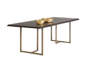 Donnelly Dining Table - Antique Brass - Dark Mango - 95" 103315 Sunpan