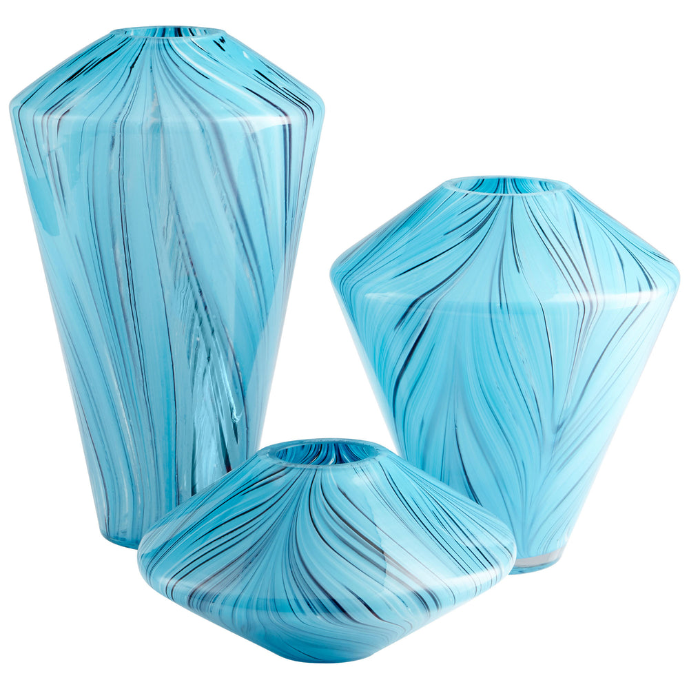 Phoebe Vase Blue 10331 Cyan Design