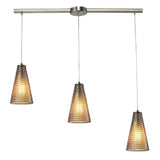 Ribbed Glass 5'' Wide 3-Light Slim Linear Pendant