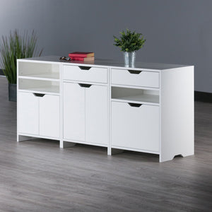 Winsome Wood Nova 3-piece Storage Cabinet Set - Versatile White Cabinets With Shelves & Drawers For Any Space White Composite Wood 10335-winsome-wood