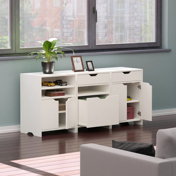 Winsome Wood Nova 3-piece Storage Cabinet Set - Versatile White Cabinets With Shelves & Drawers For Any Space White Composite Wood 10335-winsome-wood