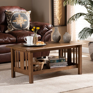 Baxton Studio Baxton Studio Rylie Mission Style Walnut Brown Coffee Table with Storage & Easy Assembly Options SW135-Walnut-M17-CT