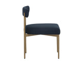 Seneca Dining Chair - Antique Brass - Arena Navy 103363 Sunpan