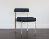 Seneca Dining Chair - Antique Brass - Arena Navy 103363 Sunpan