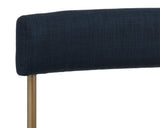 Seneca Dining Chair - Antique Brass - Arena Navy 103363 Sunpan