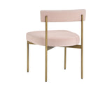 Seneca Dining Chair - Antique Brass - Velvet Blush 103364 Sunpan