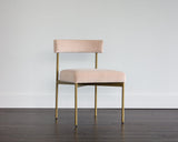 Seneca Dining Chair - Antique Brass - Velvet Blush 103364 Sunpan