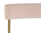 Seneca Dining Chair - Antique Brass - Velvet Blush 103364 Sunpan