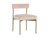 Seneca Dining Chair - Antique Brass - Velvet Blush 103364 Sunpan