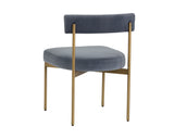 Seneca Dining Chair - Antique Brass - Velvet Slate 103365 Sunpan