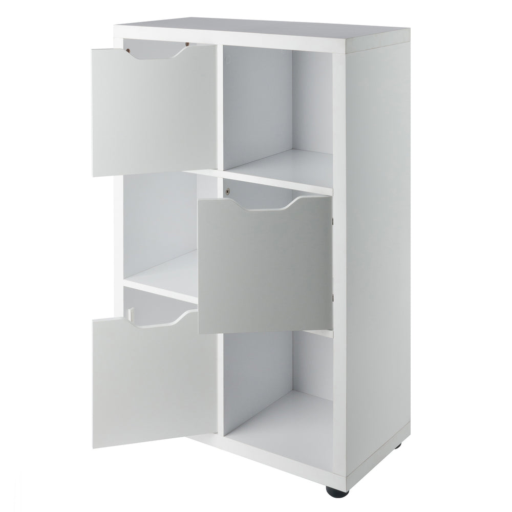 Winsome Wood Julian Stylish 3x2 Storage Cabinet In White - Versatile Organizer For Home, Mudroom & Kids' Rooms White Composite Wood 10336-winsome-wood