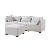 INK+IVY Molly Modern/Contemporary Modular Ottoman II101-0507 Silver Grey