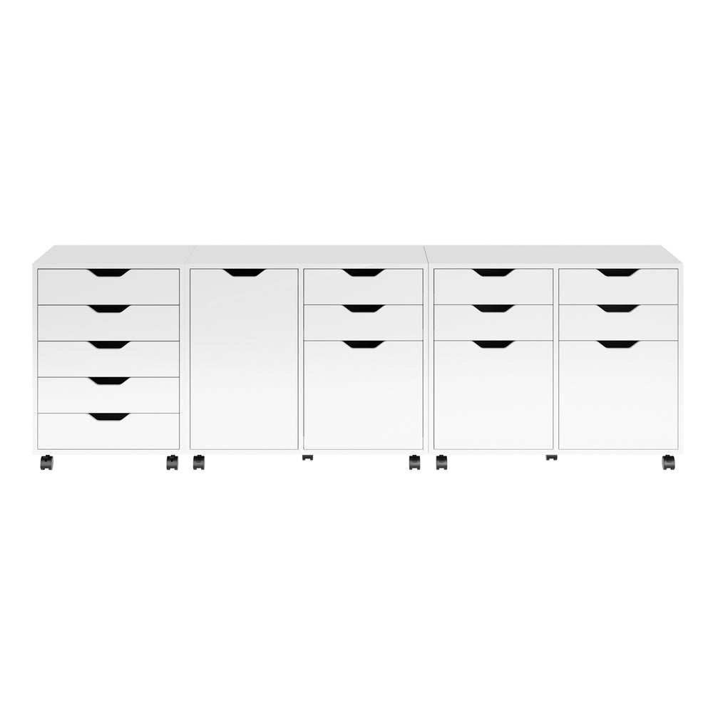 Winsome Wood Halifax 3-piece Mobile Cabinet Set With File Drawer & Versatile Storage For Home Office & More White Composite Wood 10346-winsome-wood