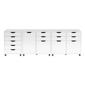 Winsome Wood Halifax 3-piece Mobile Cabinet Set With File Drawer & Versatile Storage For Home Office & More White Composite Wood 10346-winsome-wood