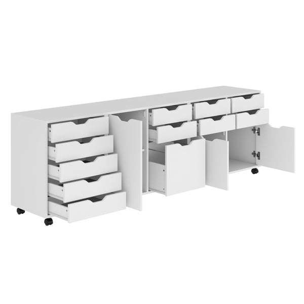 Winsome Wood Halifax 3-piece Mobile Cabinet Set With File Drawer & Versatile Storage For Home Office & More White Composite Wood 10346-winsome-wood
