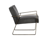 Kristoffer Lounge Chair - Vintage Steel Grey Leather 103498 Sunpan