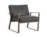 Kristoffer Lounge Chair - Vintage Steel Grey Leather 103498 Sunpan