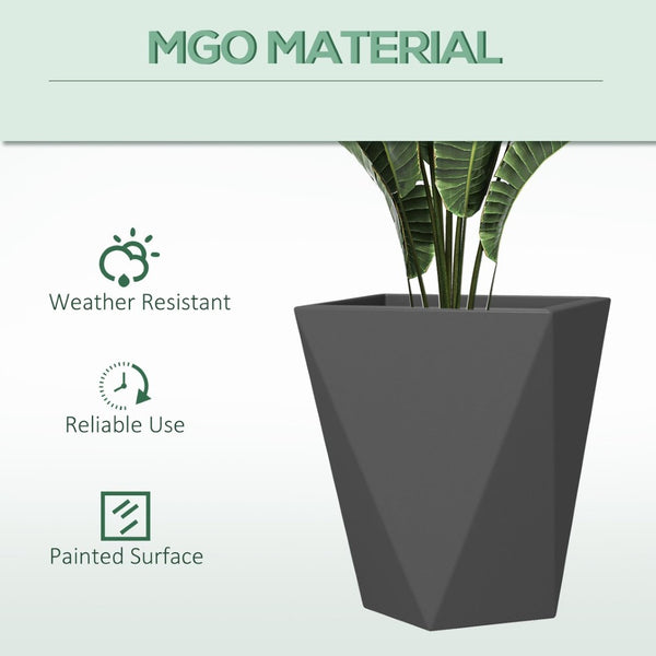 English Elm Outsunny Set Of 3 Stylish Tall Planters - Durable Magnesium Oxide Pots For Indoor & Outdoor Use W2225P174493-GIGA