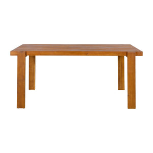 English Elm Outdoor Solid Acacia Wood Rectangular Patio Dining Table Seats Six with Curved Legs N776P387626T