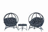 IDEAZ Overland Ball Chair Conversation Set Black 1035FHT