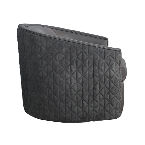 Olivia + Quinn Westwood Leather Swivel Chair – Luxurious Comfort & Style With Handrubbed Angelina Smoke Finish Angelina Smoke Leather,Foam,Wood 1035_Agl9801