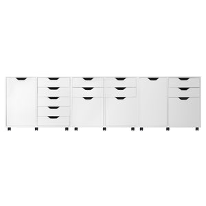 Winsome Wood Halifax 3-piece Mobile Cabinet Set With File Drawer & Versatile Storage For Home Office & More White Composite Wood 10361-winsome-wood